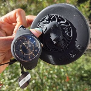 Versus Versace Black Watch with Lion Case